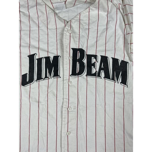 VTG Baseball Jersey Jim Beam No. 9 Pinstripes L Made In USA - Picture 3 of 5